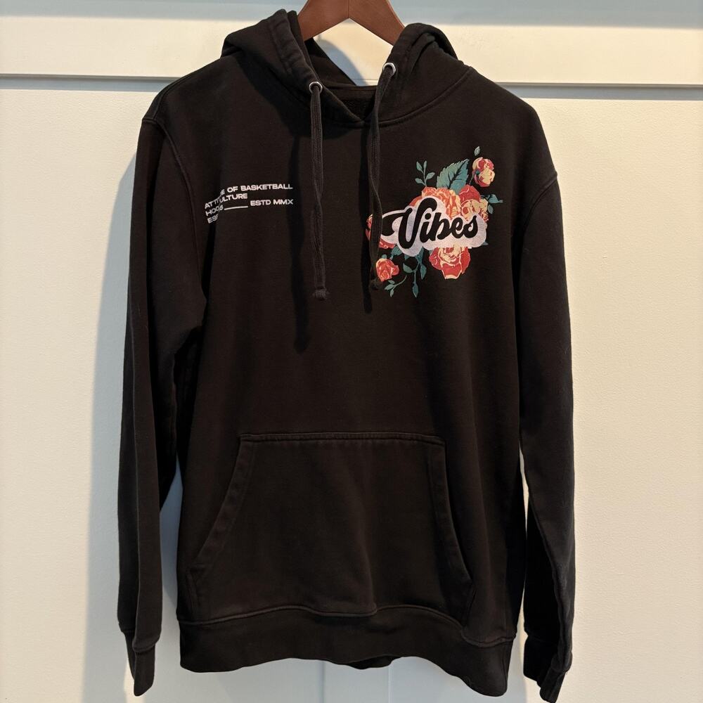 Vibes Hoodie Mens Large Floral Graphic Basketball Attitude‎ Streetwear DT6100